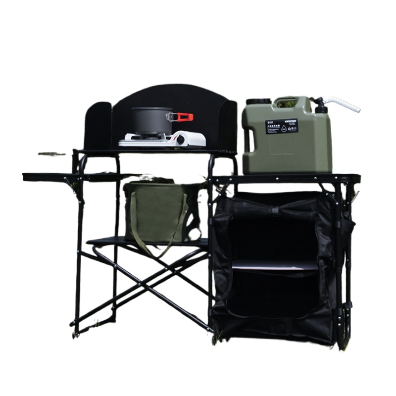 Outdoor Camping Kitchen Setup - Foldable Portable Outdoor Stove Table Camping