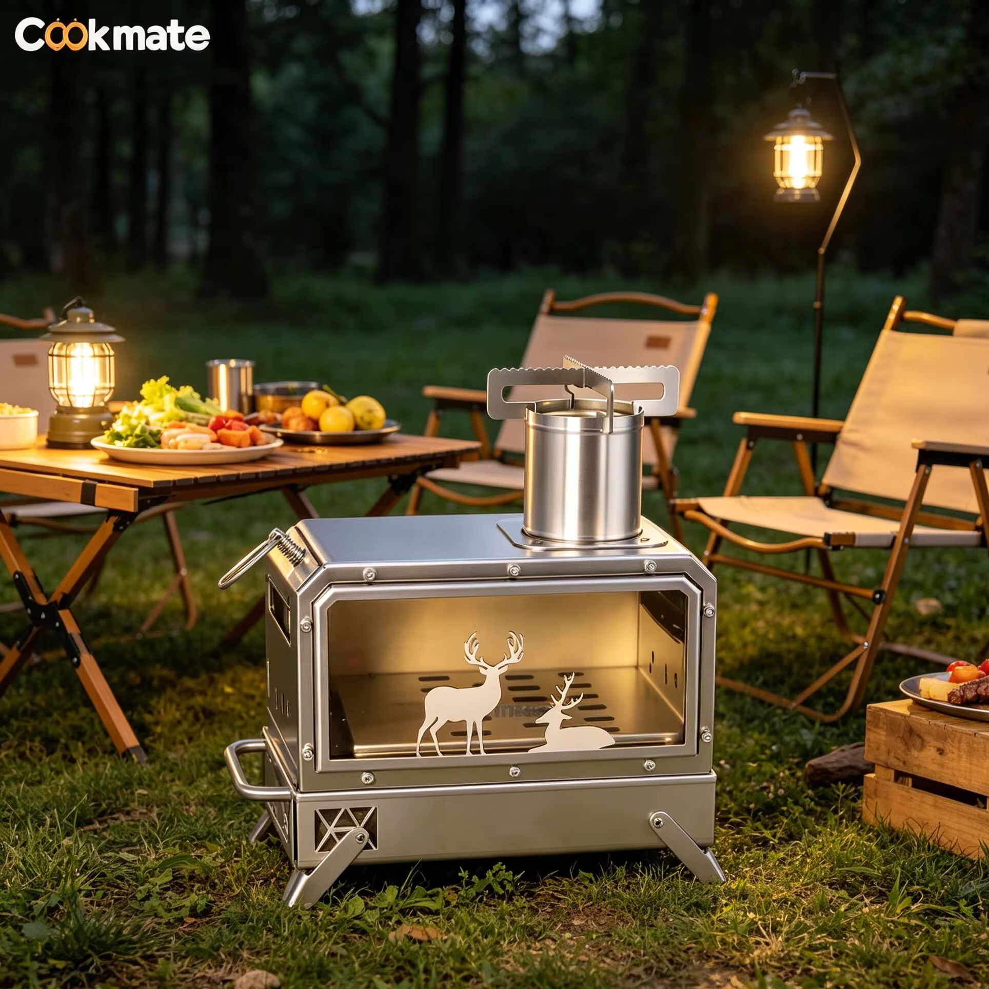 Outdoor Camping Stove - Stainless steel folding firewood stove |