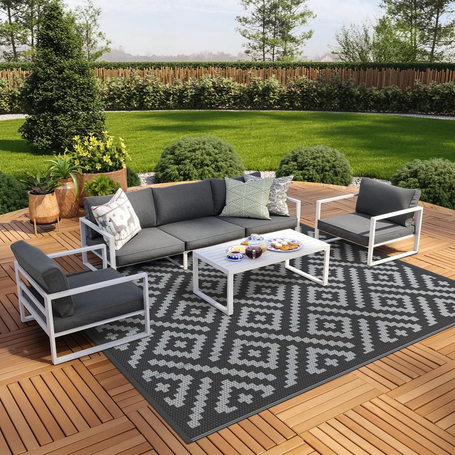 Outdoor Camping Rugs 9X12 - 9x12 Waterproof Reversible Outdoor Rug for