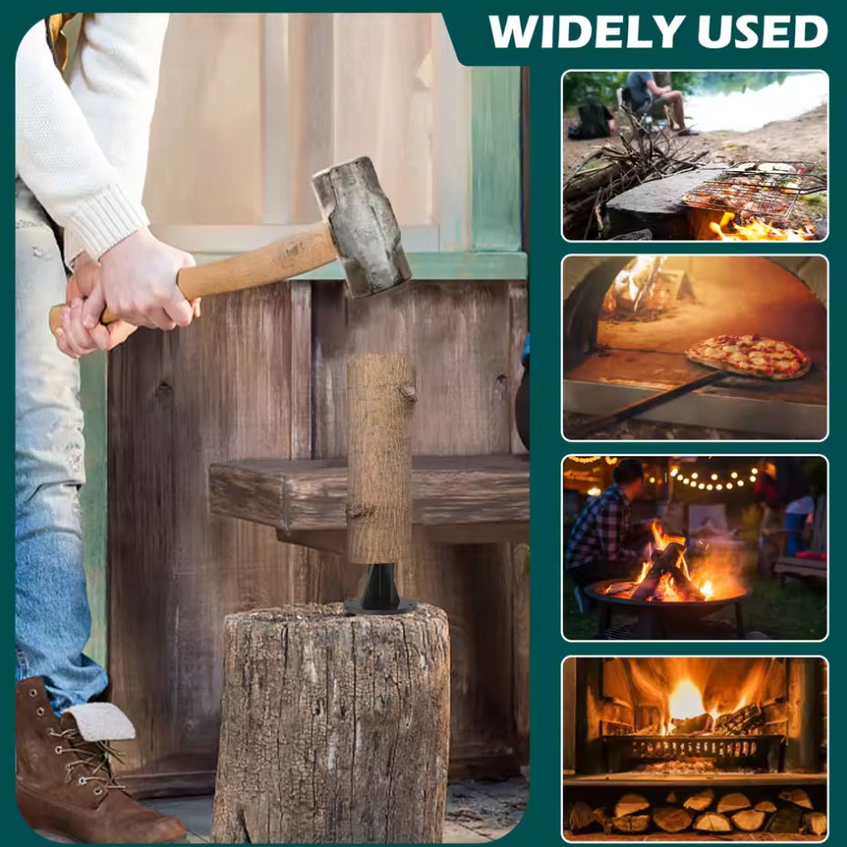 Outdoor Camping Fireplace - Carbon Steel Vertical Firewood Splitter for