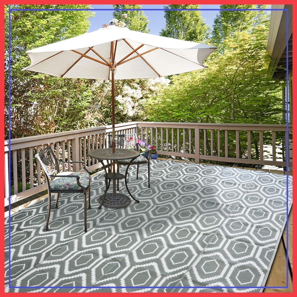 Outdoor Camping Rugs 9X12 - Outdoor Camping Rug 9x12, Plastic Straw