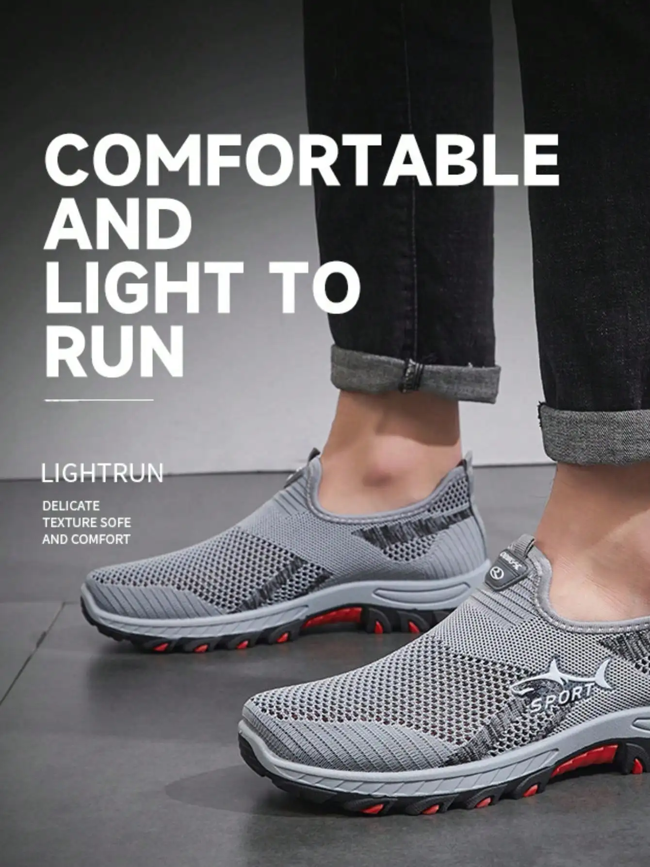 Outdoor Activities In Camping - Men's Breathable Slip On Mesh Sneakers