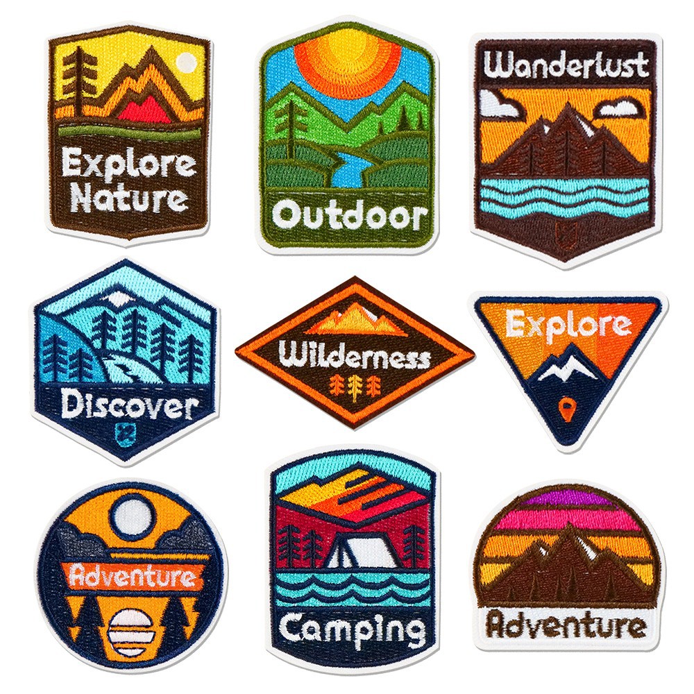 Outdoor Camping Logo - Camping Scenery Emblem Clothing Accessories Badge