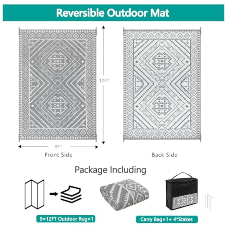 Waterproof Outdoor Rug 9x12 ft - Outdoor Camping Rugs 9X12 recension och pris