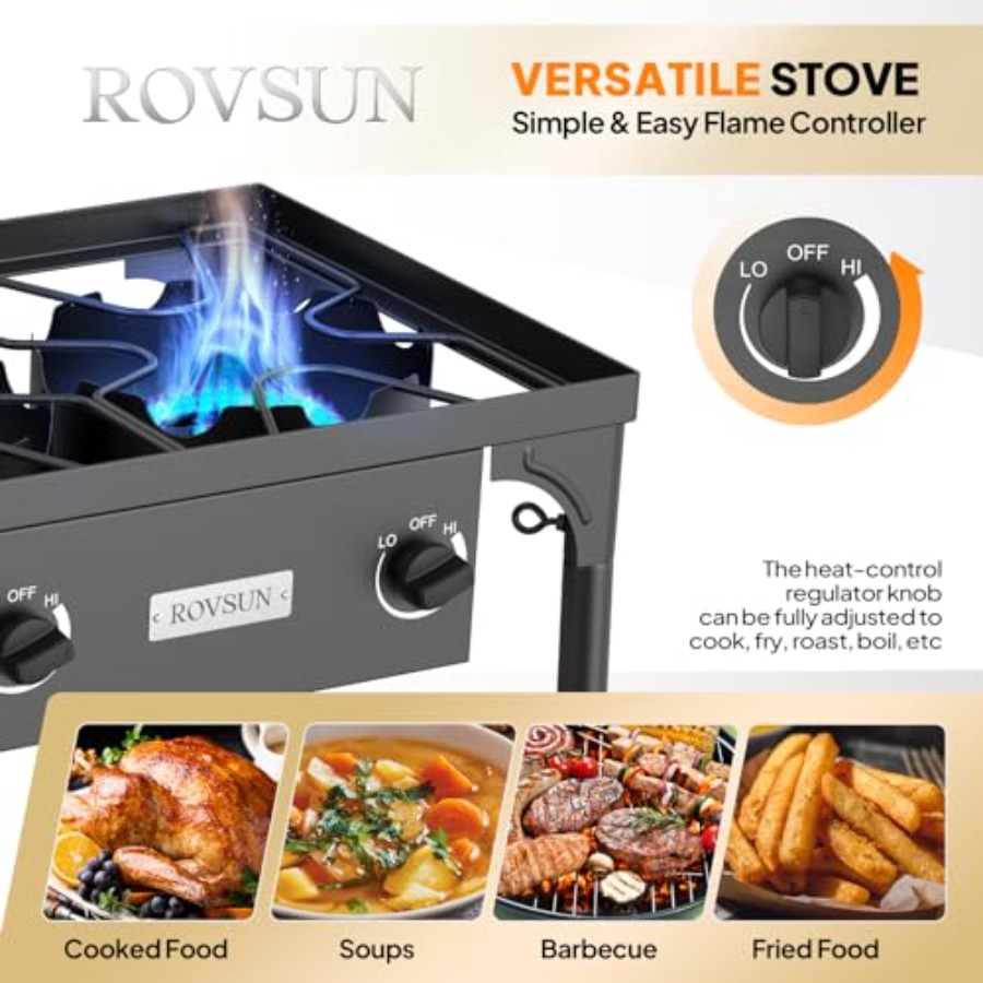 3 Burner Propane Gas Stove wit - Outdoor Camping List recension och pris