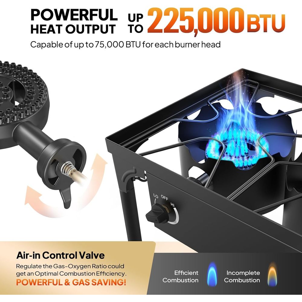 Portable 3-Burner Propane Stov - Outdoor Camping List recension och pris