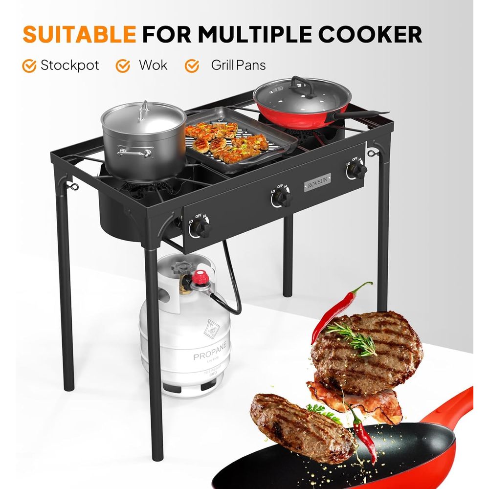 Portable 3-Burner Propane Stov - Outdoor Camping List recension och pris