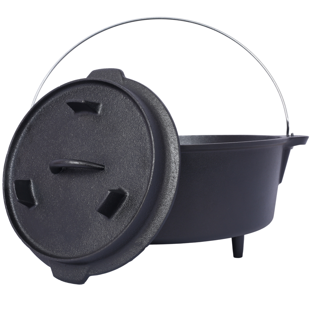 Pre-Seasoned Cast Iron Dutch O - Outdoor Camping Fireplace recension och pris