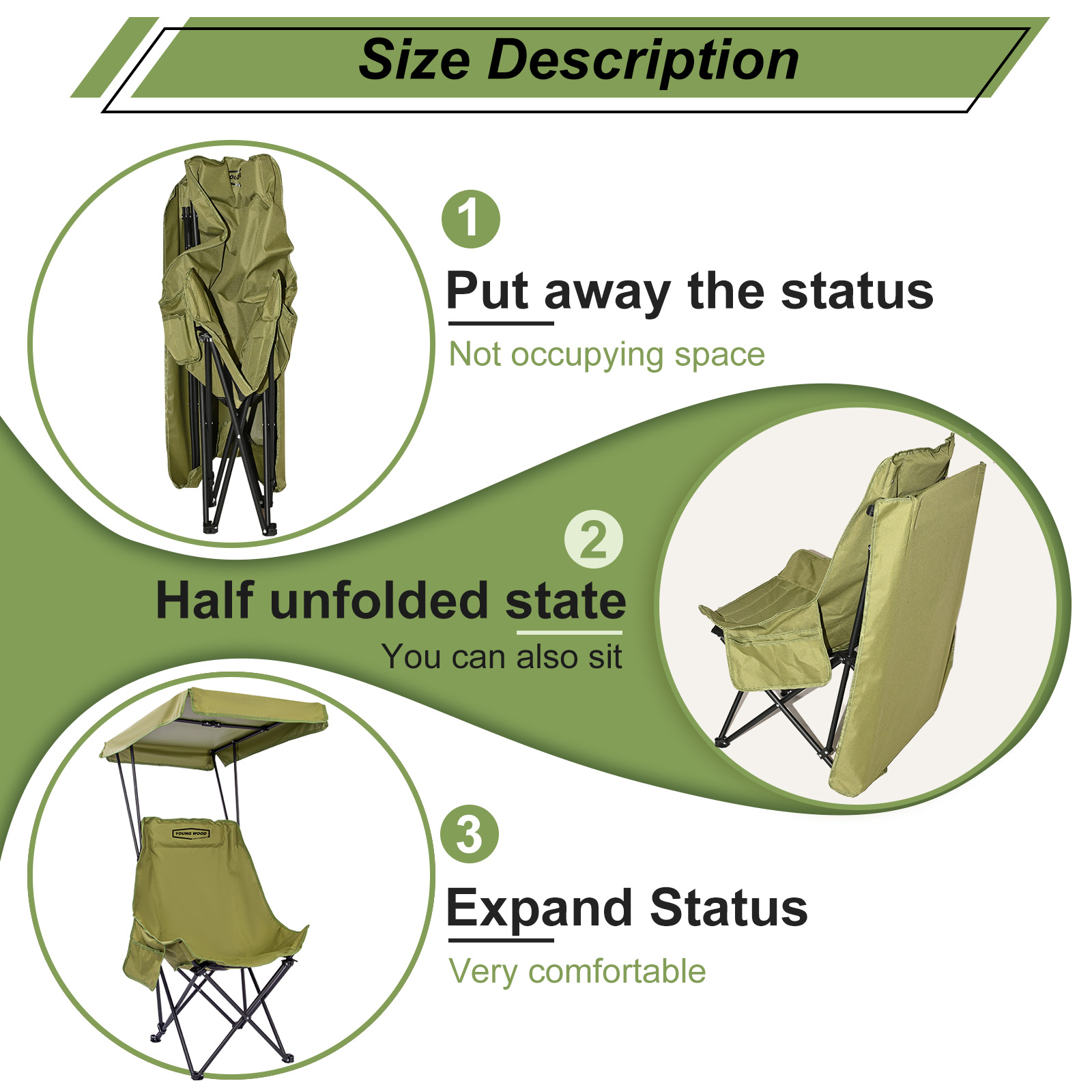 YOUNG WOOD Portable Camping Ch - Outdoor Camping Canopy recension och pris