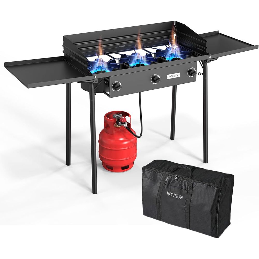 Portable 3-Burner Propane Stov - Outdoor Camping List recension och pris