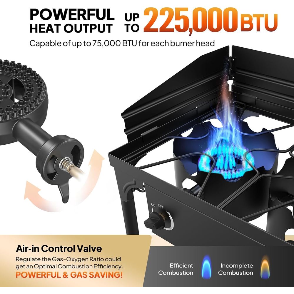 Portable 3-Burner Propane Stov - Outdoor Camping List recension och pris
