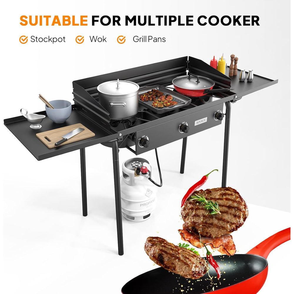 Portable 3-Burner Propane Stov - Outdoor Camping List recension och pris