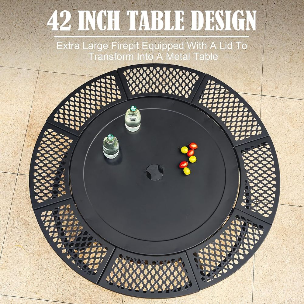42 3-in-1 Outdoor Fire Pit wit - Outdoor Camping Fireplace recension och pris