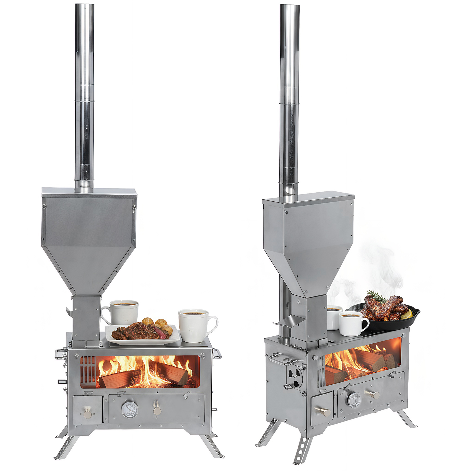 Portable Wood-Burning Camp Sto - Outdoor Camping Stove recension och pris
