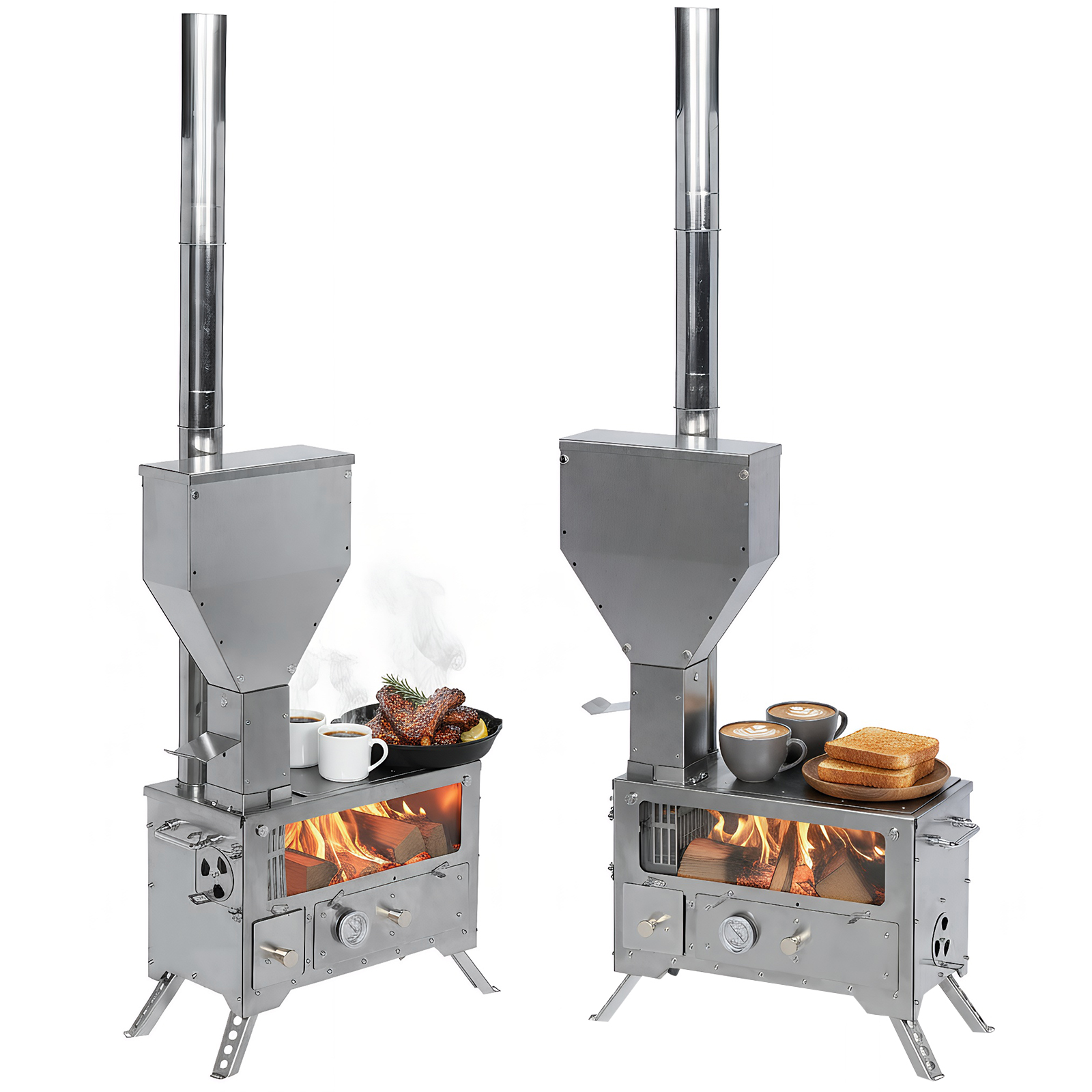 Portable Wood-Burning Camp Sto - Outdoor Camping Stove recension och pris