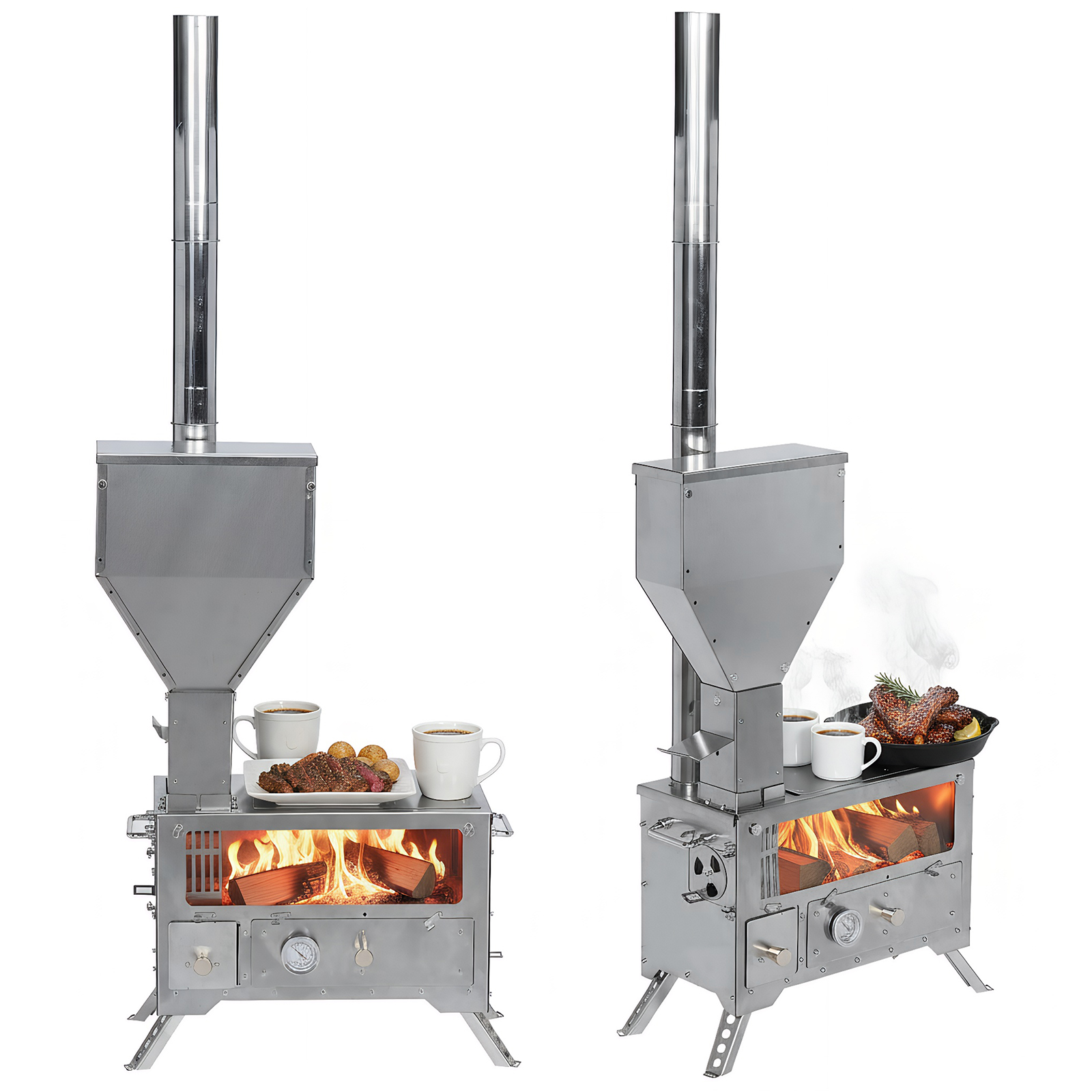 Portable Wood-Burning Camp Sto - Outdoor Camping Stove recension och pris