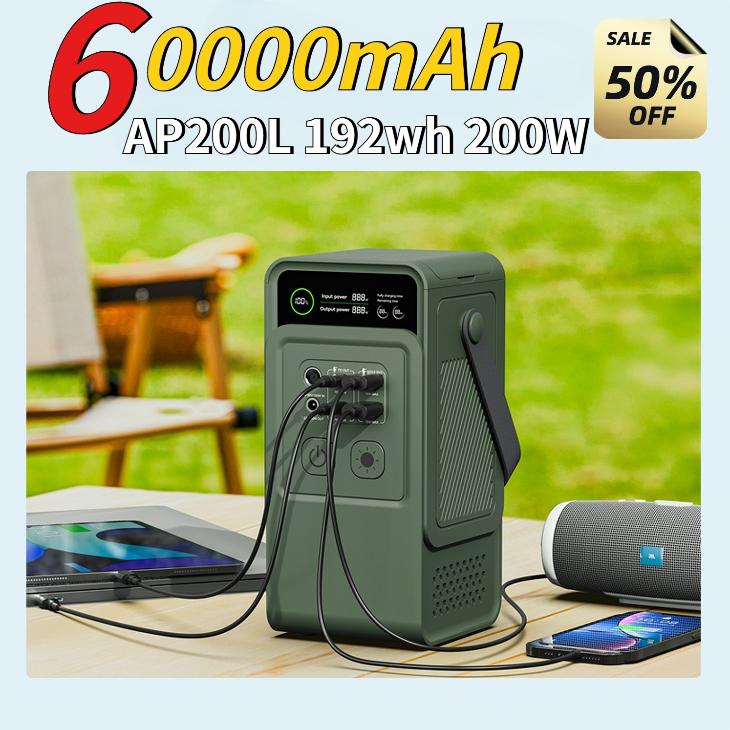 60000mAh 200W 192Wh Camping Po - Outdoor Camping Kit recension och pris