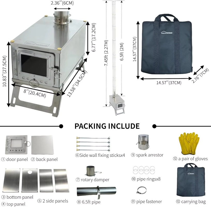 【Popular】DANCHEL S1 Foldable T - Outdoor Camping Stove recension och pris