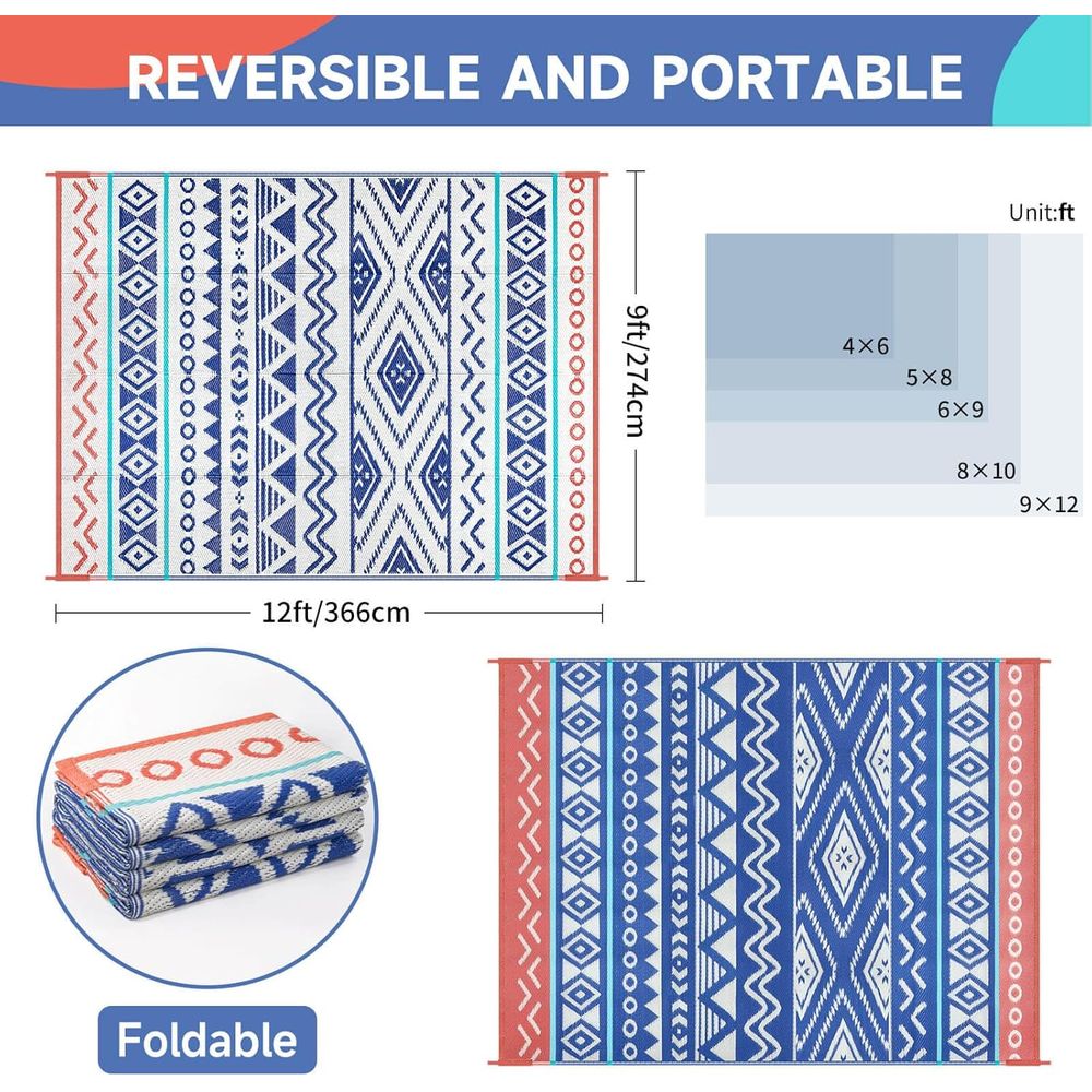Waterproof Outdoor Rug - 9x12  - Outdoor Camping Rugs 9X12 recension och pris