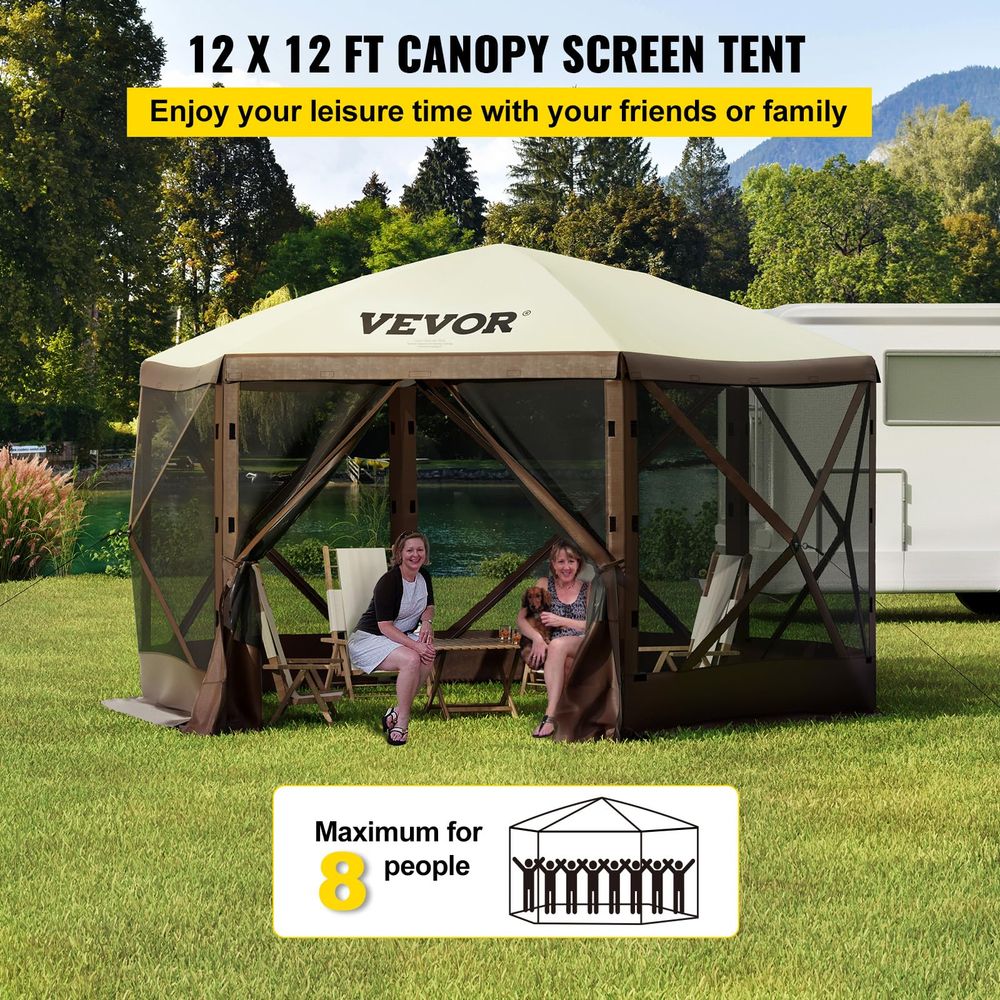 12 12ft 6 Sided Popup Canopy S - Outdoor Camping Canopy recension och pris