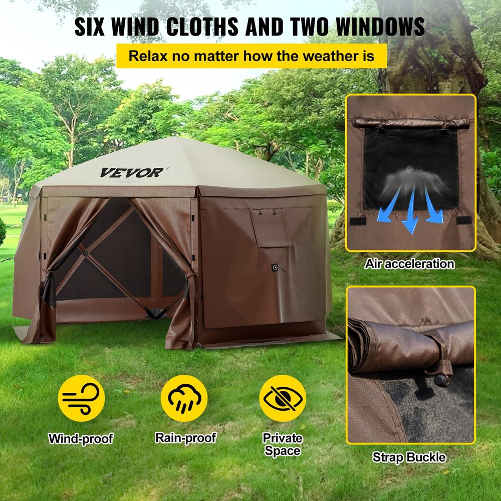 12 12ft 6 Sided Popup Canopy S - Outdoor Camping Canopy recension och pris