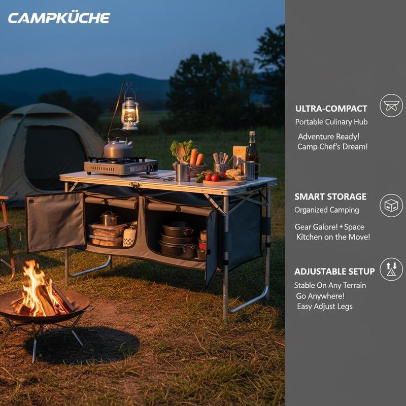 Camping Kitchen Table, Quick s - Outdoor Camping Kitchen Setup recension och pris