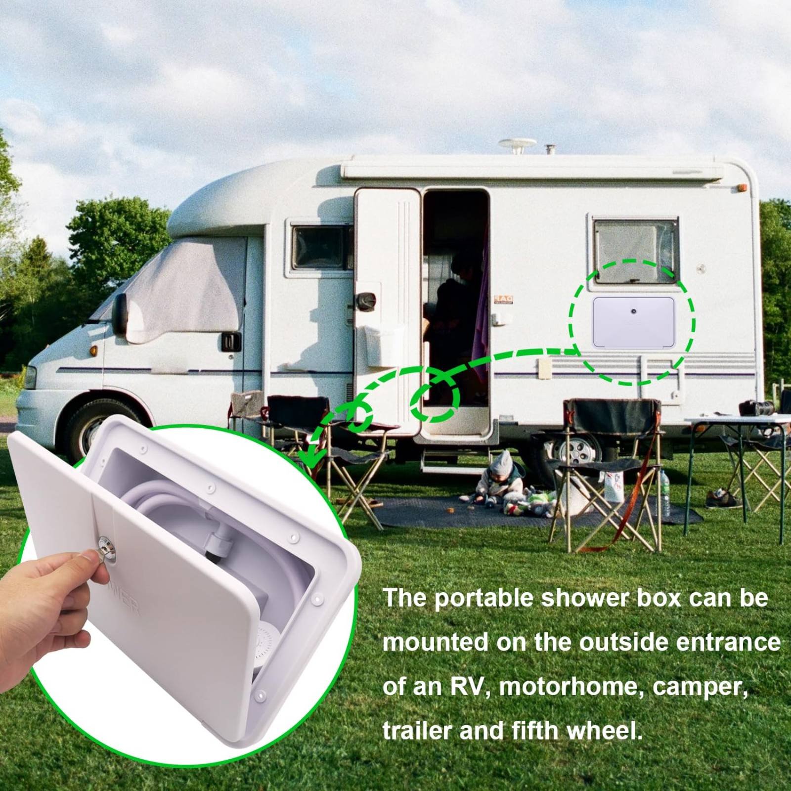 RV Exterior Shower Box Compact - Outdoor Camping Kit recension och pris
