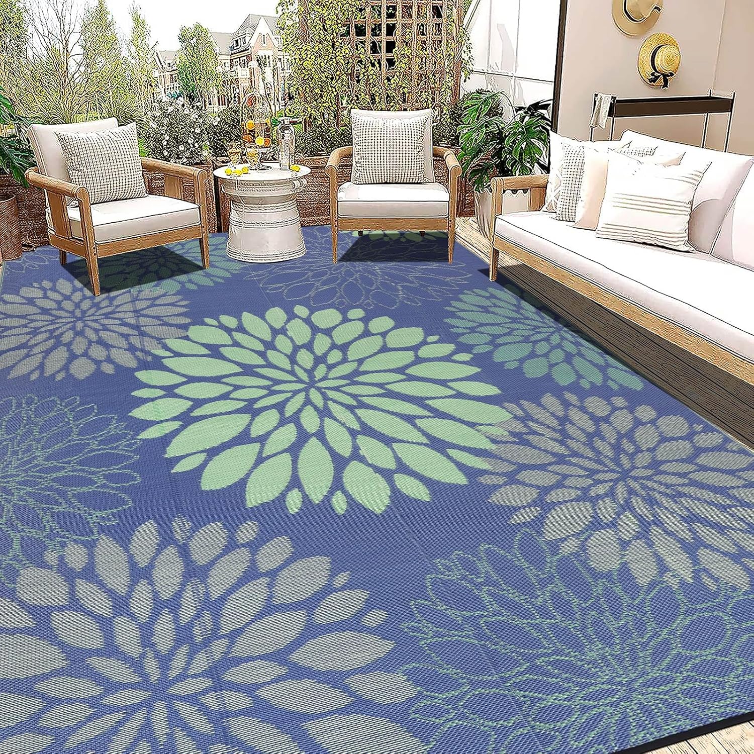Reversible Waterproof Outdoor  - Outdoor Camping Rugs 9X12 recension och pris