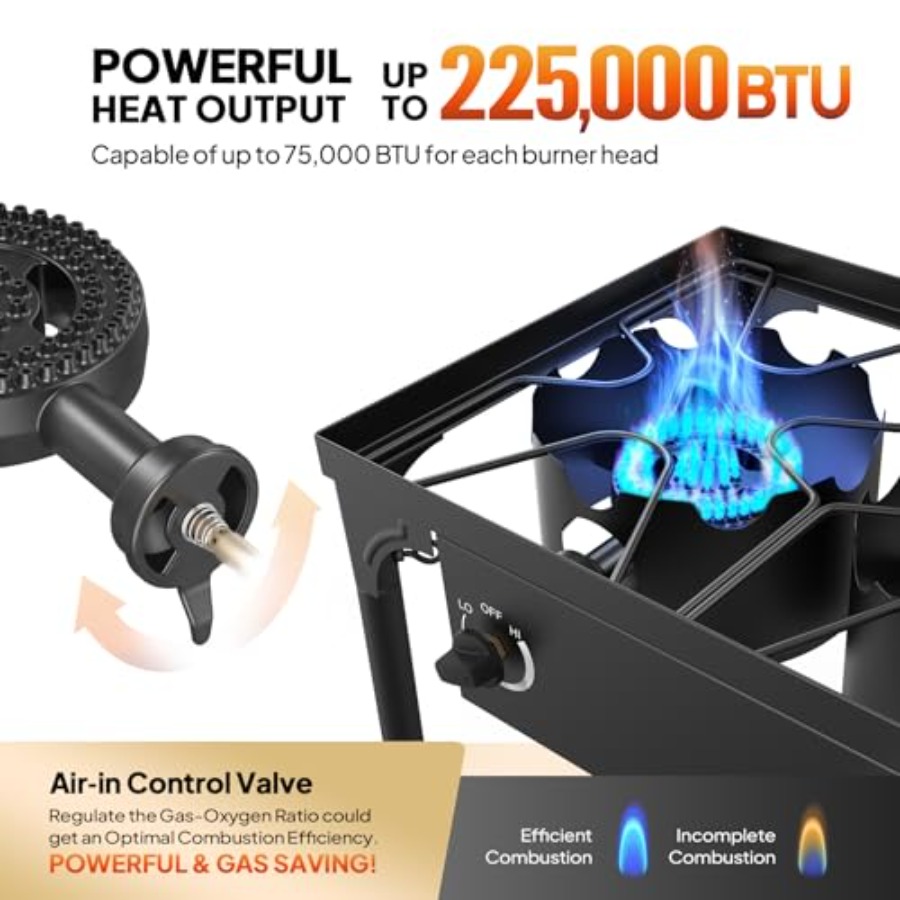 3 Burner Propane Gas Stove 225 - Outdoor Camping List recension och pris