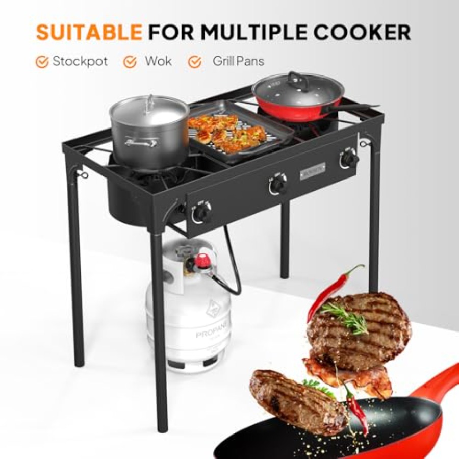 3 Burner Propane Gas Stove 225 - Outdoor Camping List recension och pris
