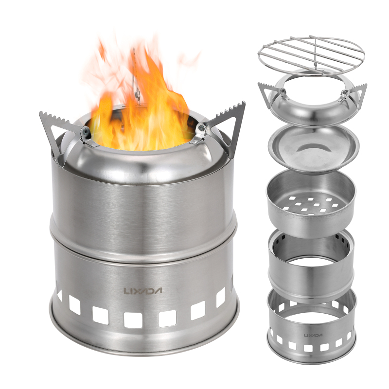 Lixada Stainless Steel Wood St - Outdoor Camping Sink recension och pris