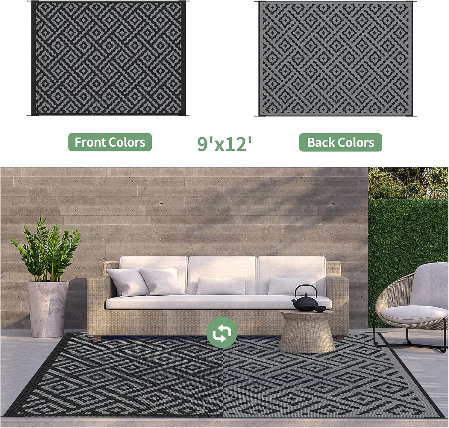 9x12 Waterproof Reversible Out - Outdoor Camping Rugs 9X12 recension och pris