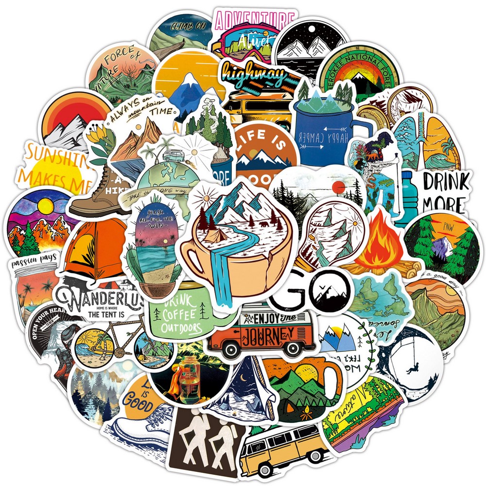 50/100pcs Forest Camping Hikin - Outdoor Camping Logo recension och pris
