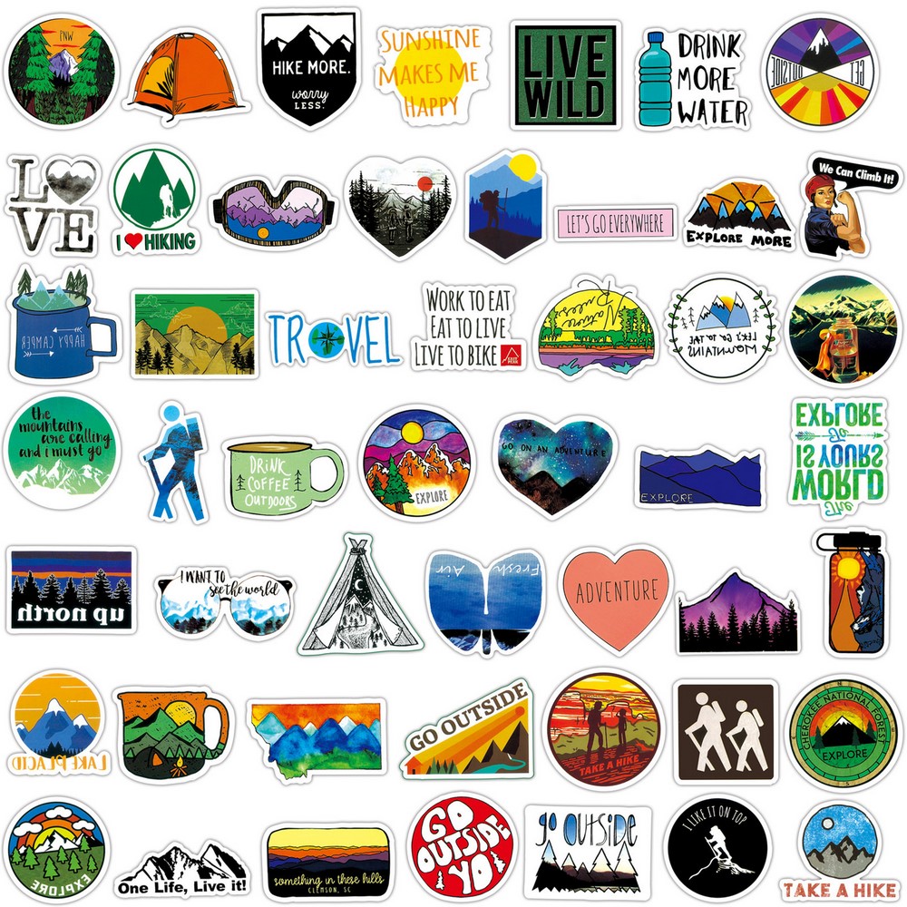 50/100pcs Forest Camping Hikin - Outdoor Camping Logo recension och pris