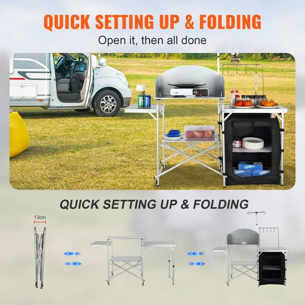Camping Kitchen Table, Folding - Outdoor Camping Kitchen Setup recension och pris