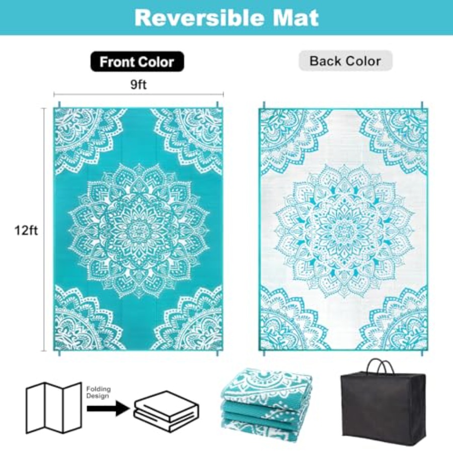 Waterproof Outdoor Rug 9x12 ft - Outdoor Camping Rugs 9X12 recension och pris