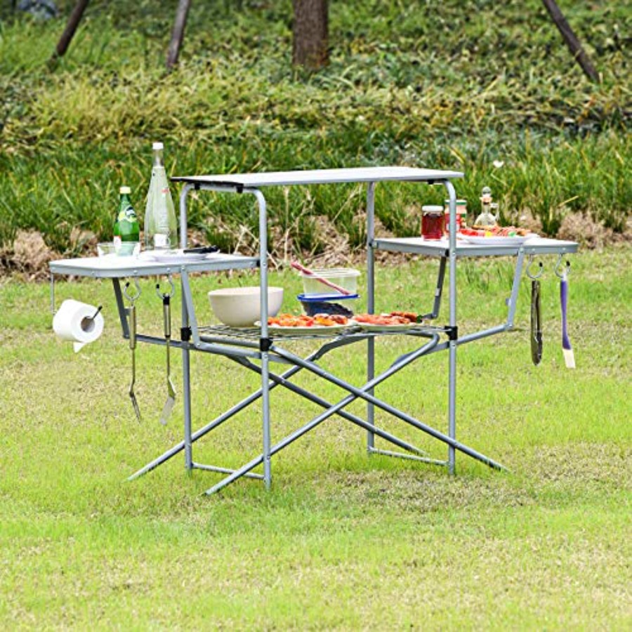 Folding Grill Table with 26''  - Outdoor Camping Kitchen Setup recension och pris