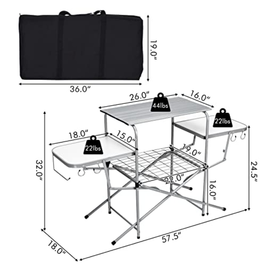 Folding Grill Table with 26''  - Outdoor Camping Kitchen Setup recension och pris