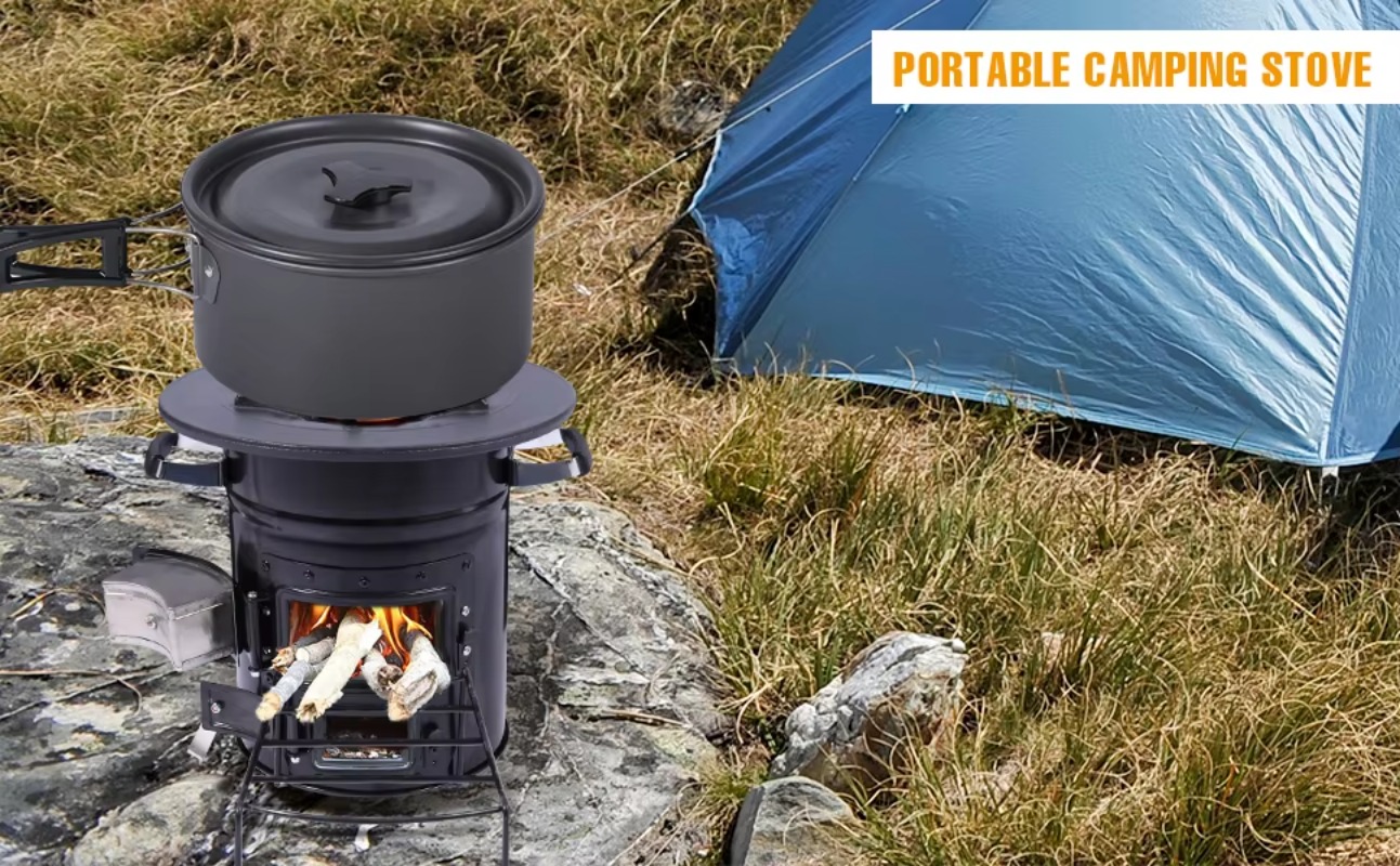 【Popular】Two Doors Firewood Bu - Outdoor Camping Stove recension och pris