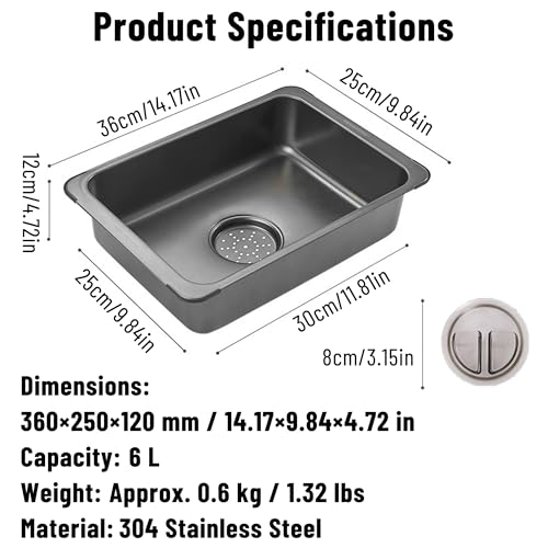 304 Stainless Steel Mini Sink  - Outdoor Camping Sink recension och pris