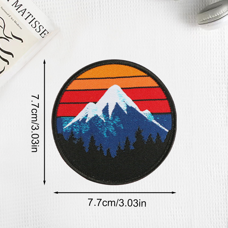 1pc Retro 70s Mountain Patch I - Outdoor Camping Logo recension och pris