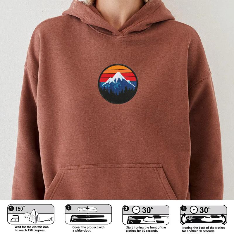 1pc Retro 70s Mountain Patch I - Outdoor Camping Logo recension och pris