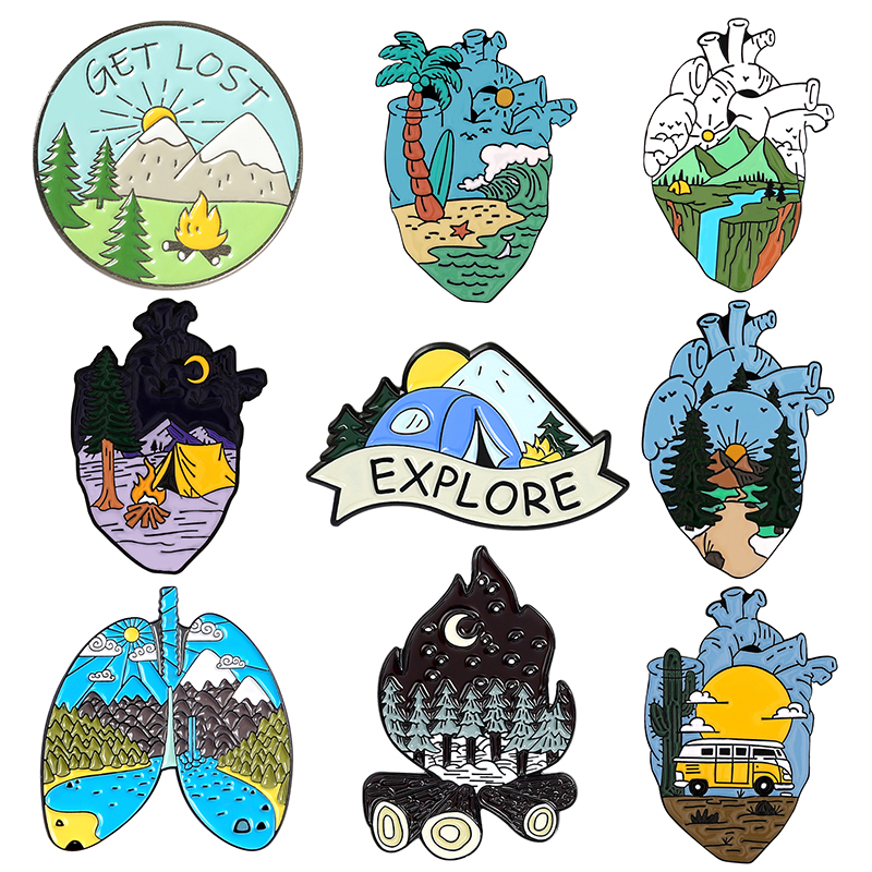 Go Camping Enamel Pin Touring  - Outdoor Camping Logo recension och pris
