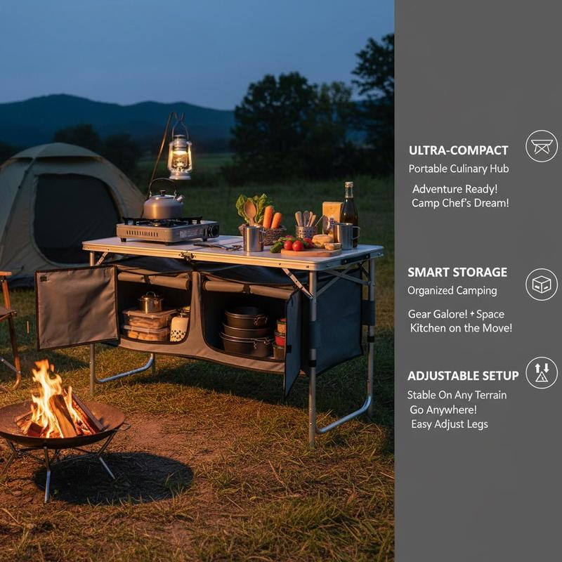 Camping Kitchen Table, Quick s - Outdoor Camping Kitchen Setup recension och pris