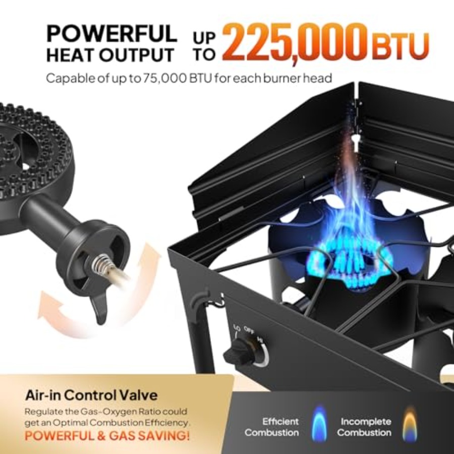 3 Burner Propane Gas Stove wit - Outdoor Camping List recension och pris