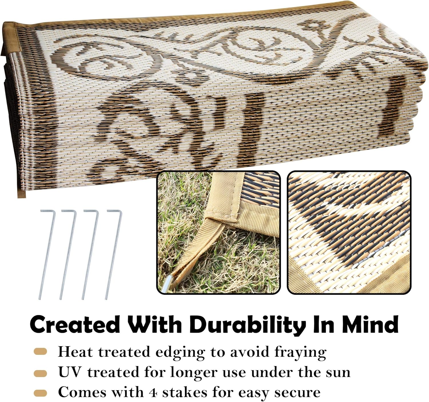 Reversible Plastic Straw Mats, - Outdoor Camping Rugs 9X12 recension och pris