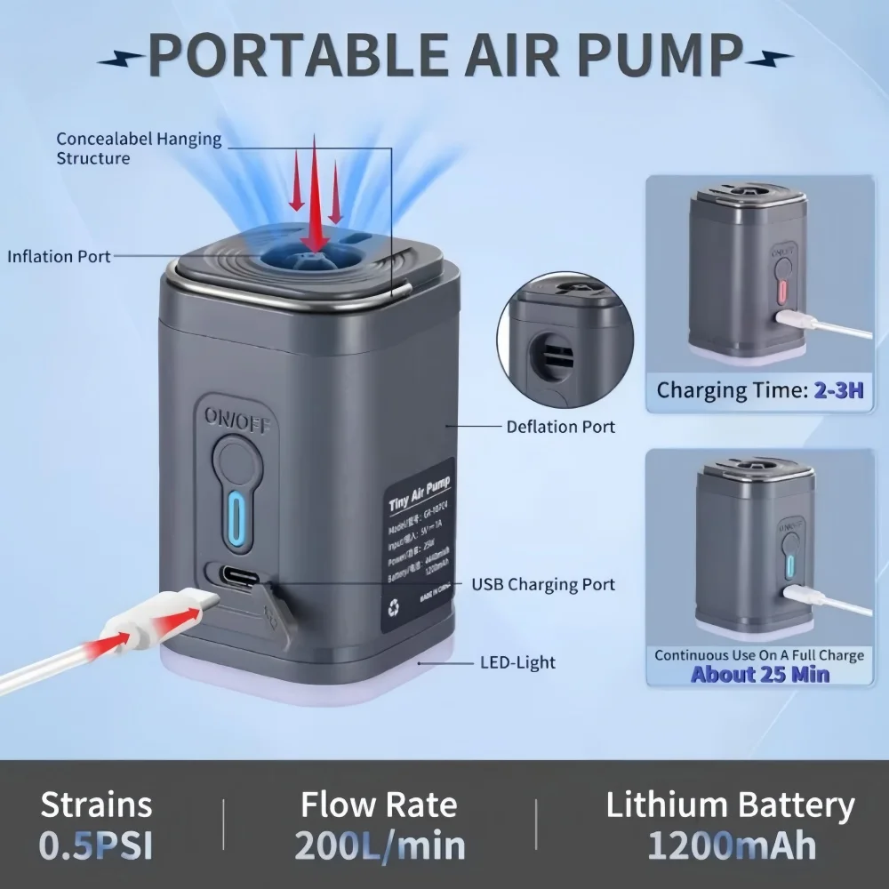 Portable Air Pump Camping Matt - Outdoor Camping Carpet recension och pris