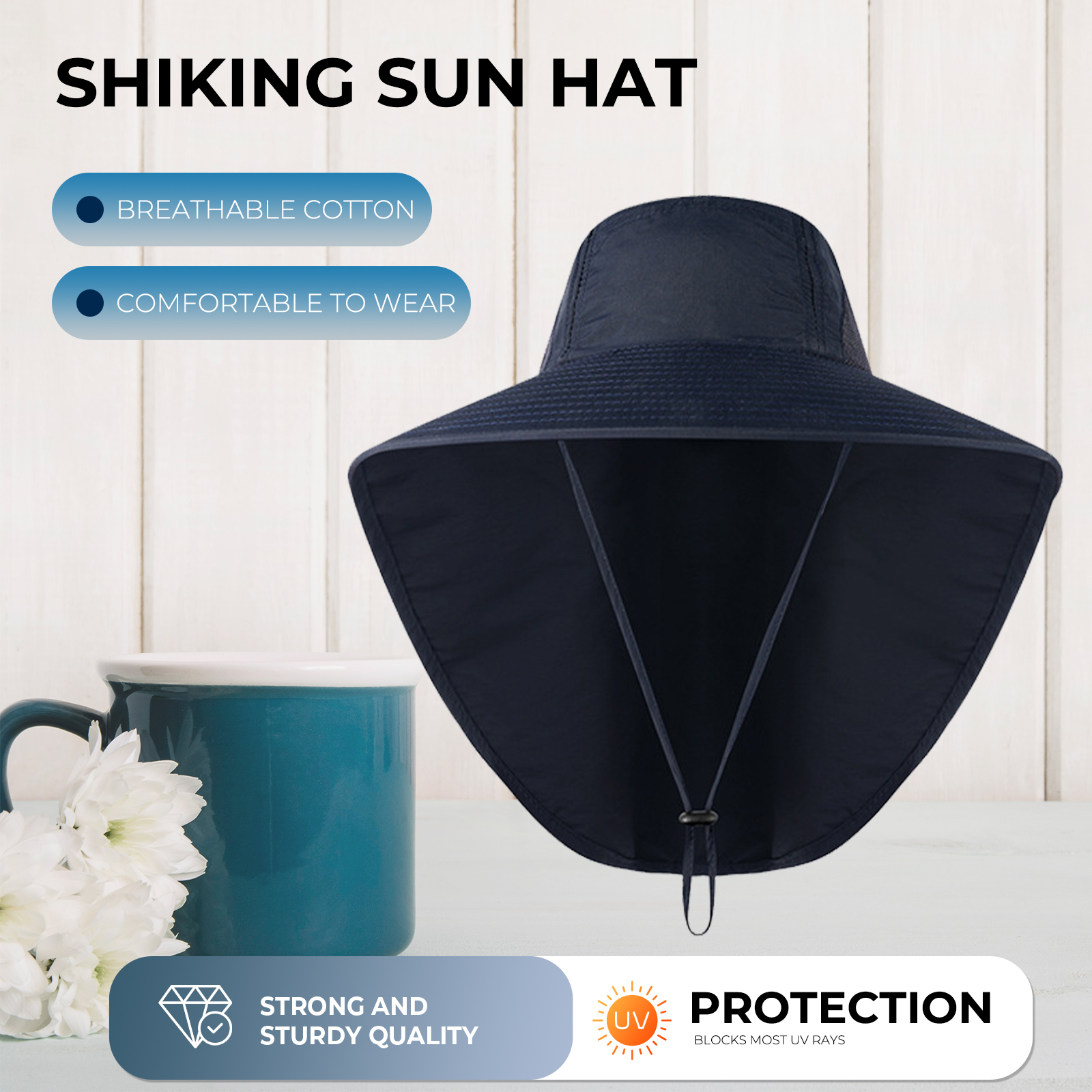 Outdoor UV Protection Sun Hat  - Camping Outdoor Quick Drying Sun Neck Protection Cap Hat recension och pris