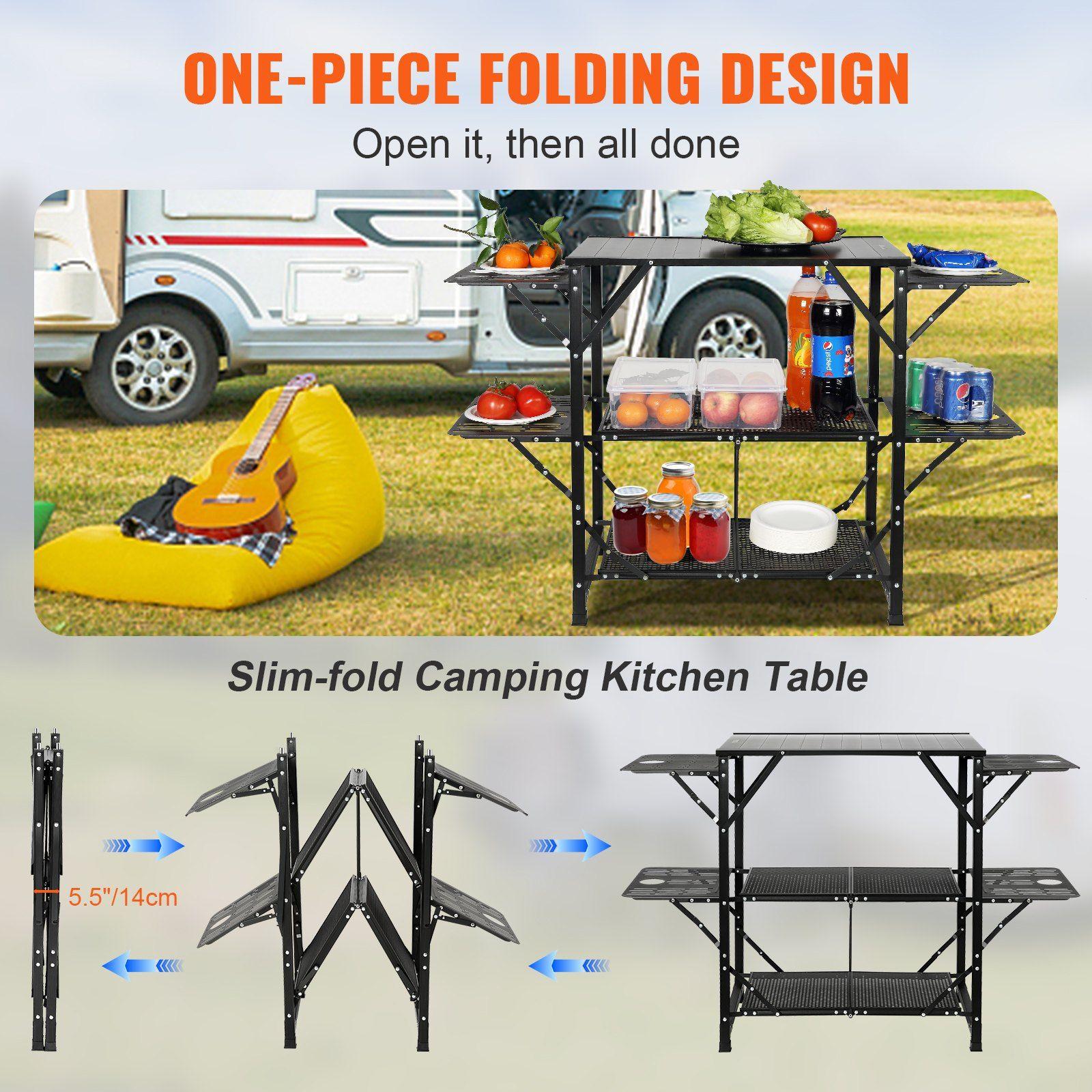 All-in-one 49.6in Aluminum Cam - Outdoor Camping Kitchen Setup recension och pris
