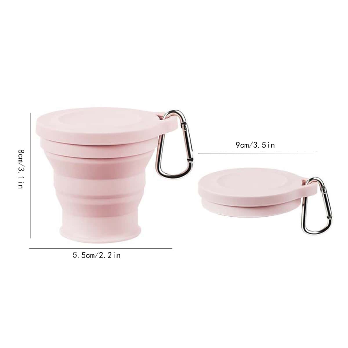 1pc Pink Collapsible Silicone  - Outdoor Activities In Camping recension och pris